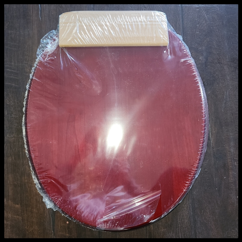 Mahogany Solid Pine Round Toilet Seat - Glossy